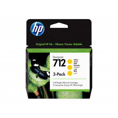 HP 712 3-PACK 29-ML YELLOW SUPL