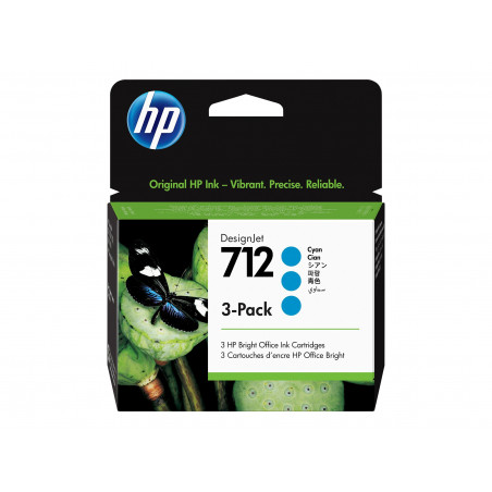 HP 712 3-PACK 29-ML CYAN SUPL