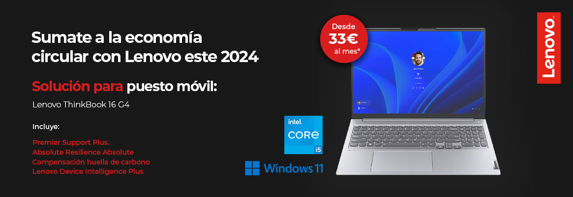 SOLUCIÓN PARA PUESTO MÓVIL: Lenovo ThinkBook 16 G4, Intel Core i5, Windows 11Pro